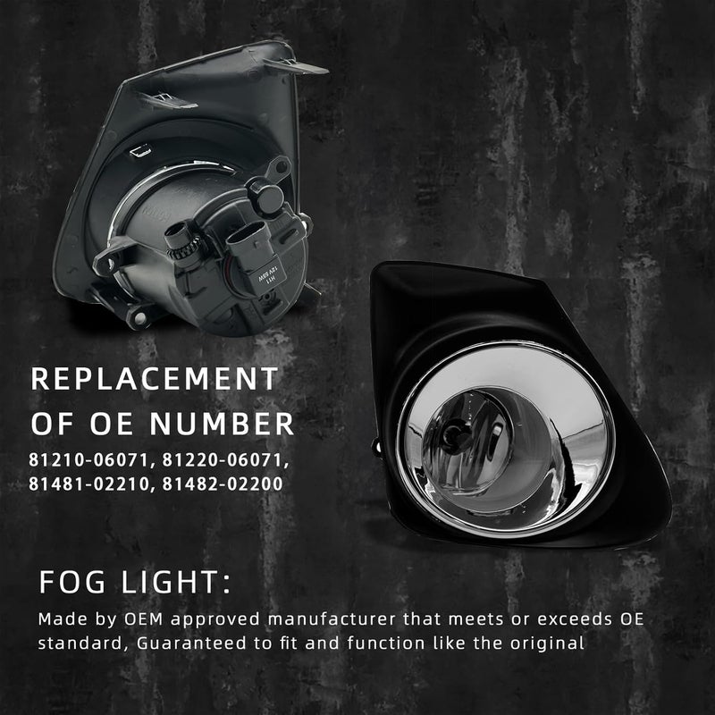 BOXLIGHT Fog Lights Fit For Corolla 2011 2012 2013 Fog Lamps Assembly 2PCS With Chrome Bezels Switch and Wiring Kit - Image 5